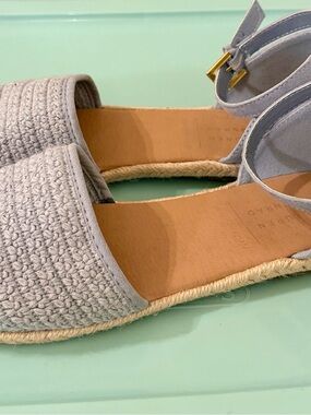 LC Lauren Conrad Light Blue Crochet Espadrille Sandals with Ankle Strap